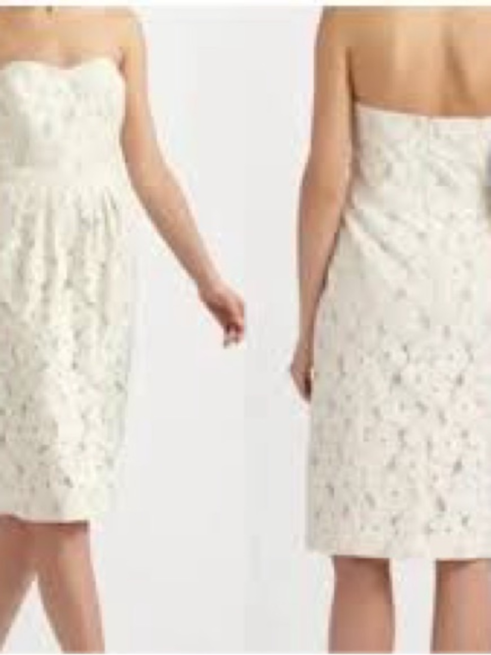 Lafayette 148 Strapless Ivory Lace Cocktail Dress - Women’s 12